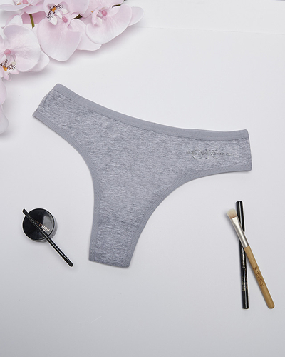 Szare damskie bawełniane stringi - Bielizna