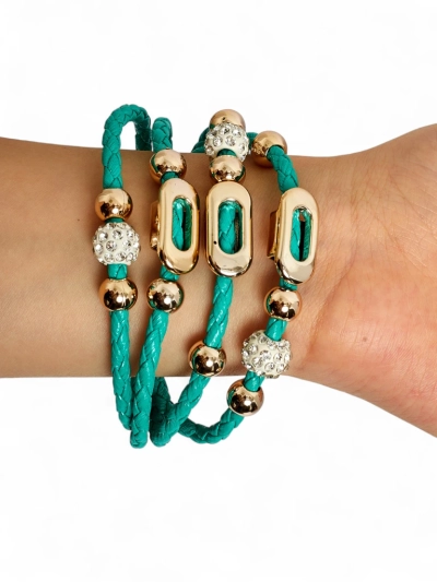 Дамска гривна с мъниста и цирконии