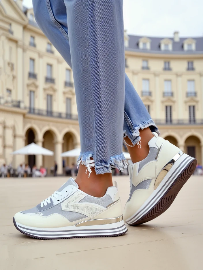 Royalfashion Дамски маратонки с брокат Borovis