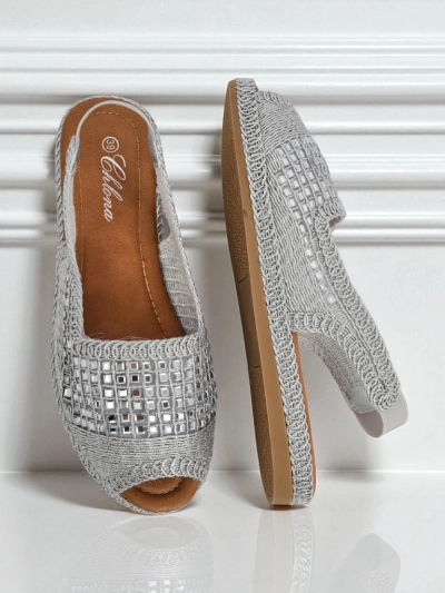 Royalfashion Дамски сандали еспадрили с цирконии Belle Sparkle