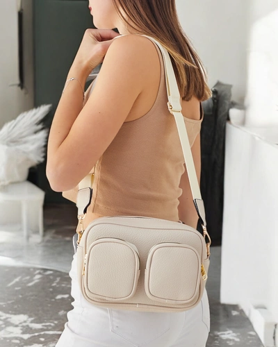 Royalfashion Малка дамска чанта от еко кожа с джобове