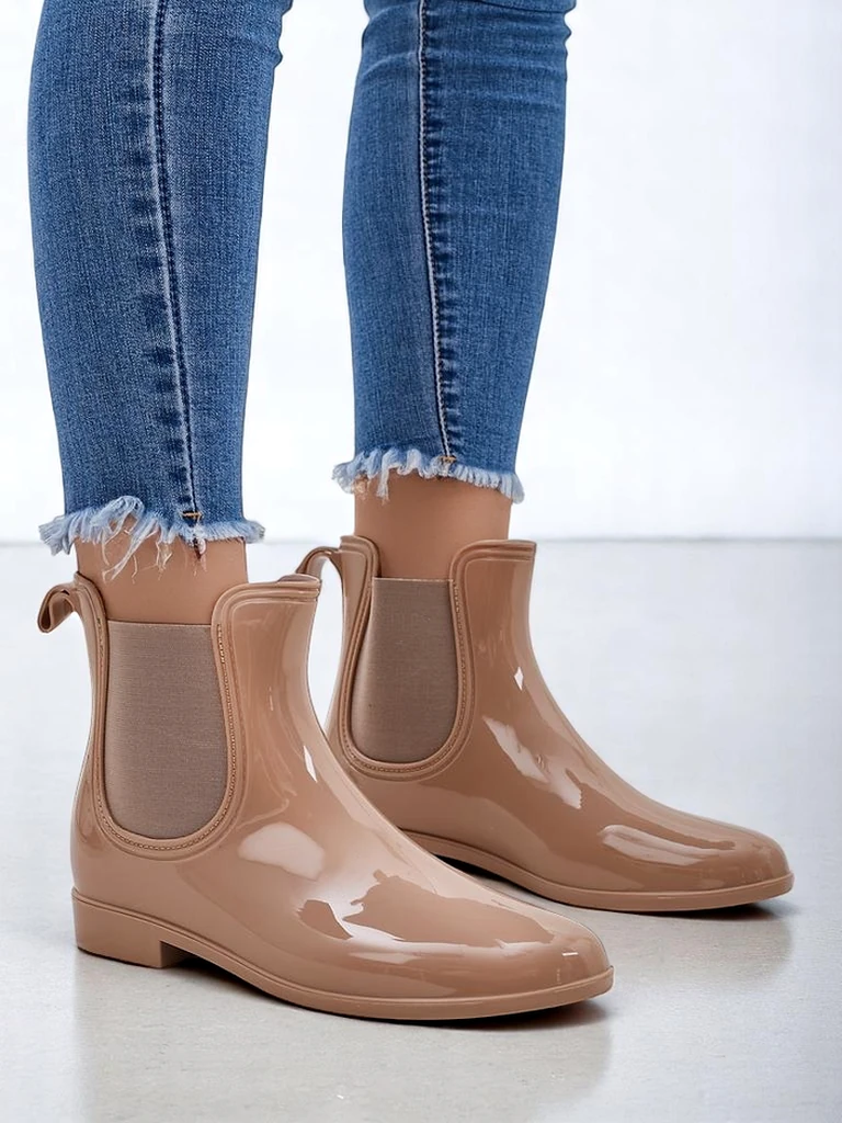 Роялфешън дамски лачени гумирани ботуши Серис