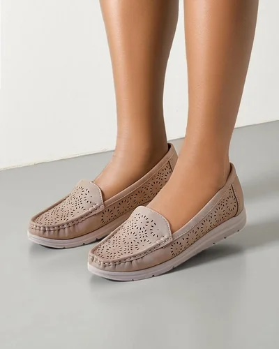Кафяви мокасини с отворен дизайн Royalfashion Besset