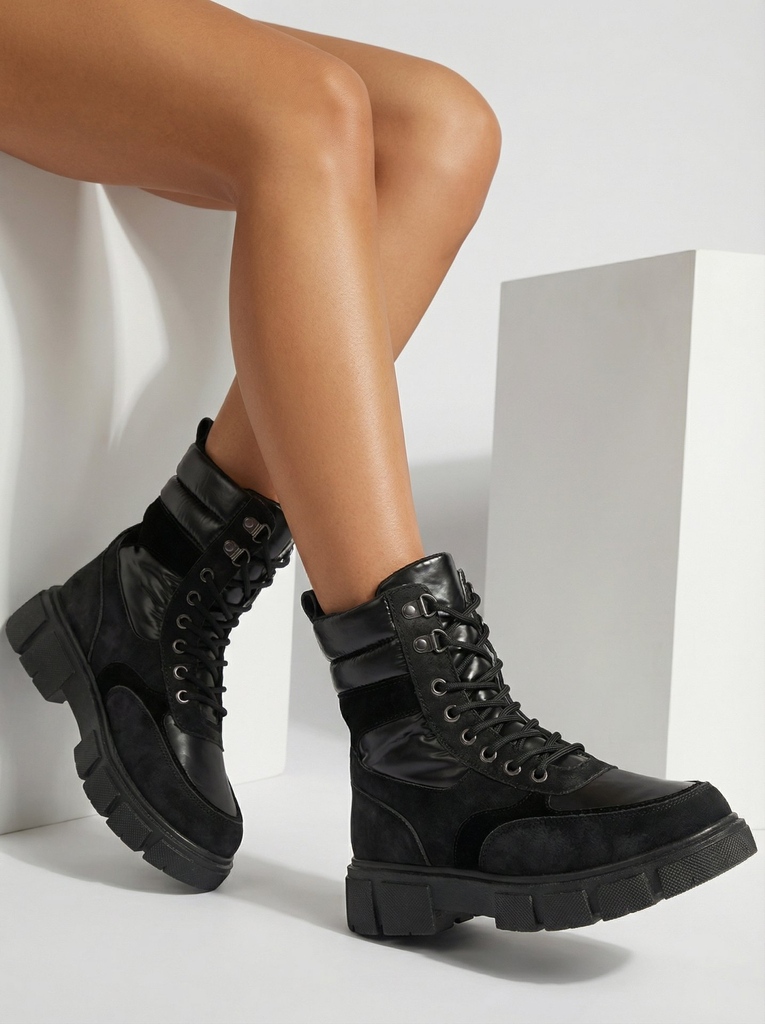 Черни дамски изолирани ботуши Kasemi- Footwear