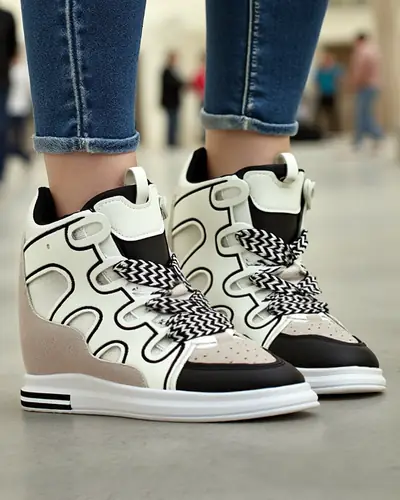 Royalfashion Високи спортни обувки за жени с скрит ток Облаффи