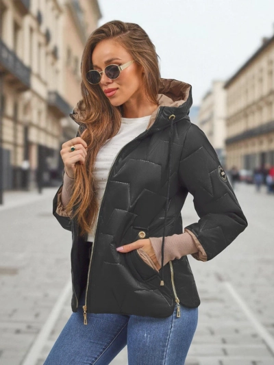 Дамско ватирано яке с качулка и ластици на ръкавите Silent Ridge