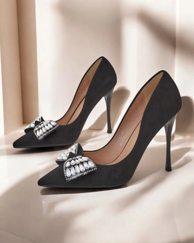 Кралска мода Дамски обувки с висок ток и панделка Cocarte