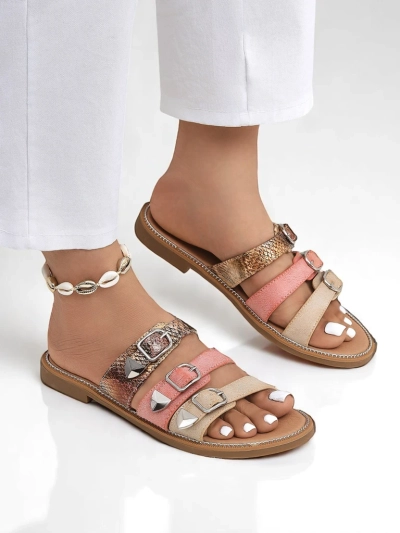 Royalfashion Дамски чехли на равна подметка Snake Chic