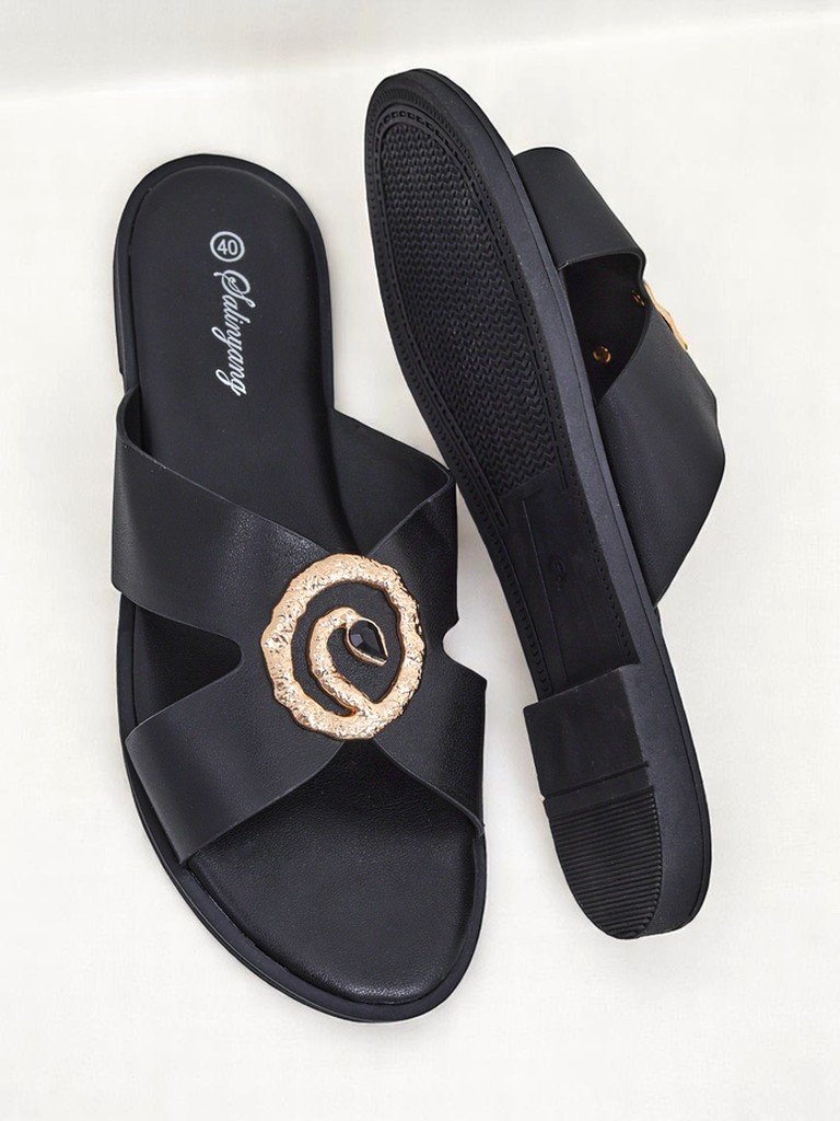 Royalfashion Дамски чехли на плоска подметка Golden Step