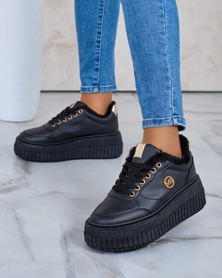 Royalfashion Затоплени дамски маратонки с кожа Sofi