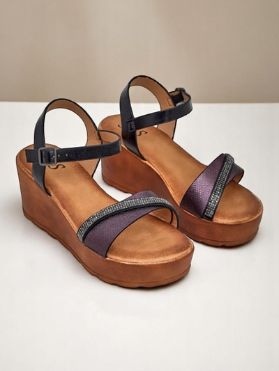 Роялфешън дамски сандали на платформа с кристали и блясък Aurora Glow