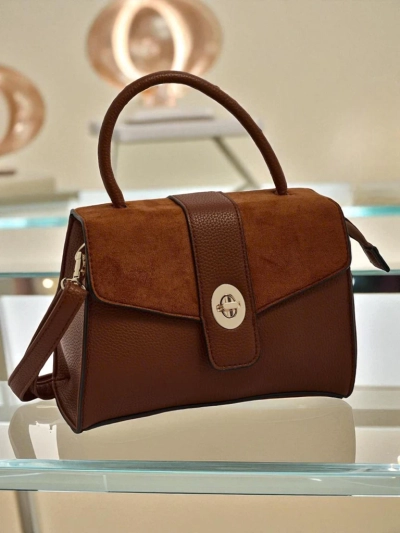 Чанта Camelia от еко кожа и велур