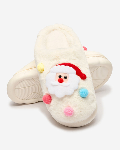 Royalfashion Коледни дамски чехли в бяло Fertemse