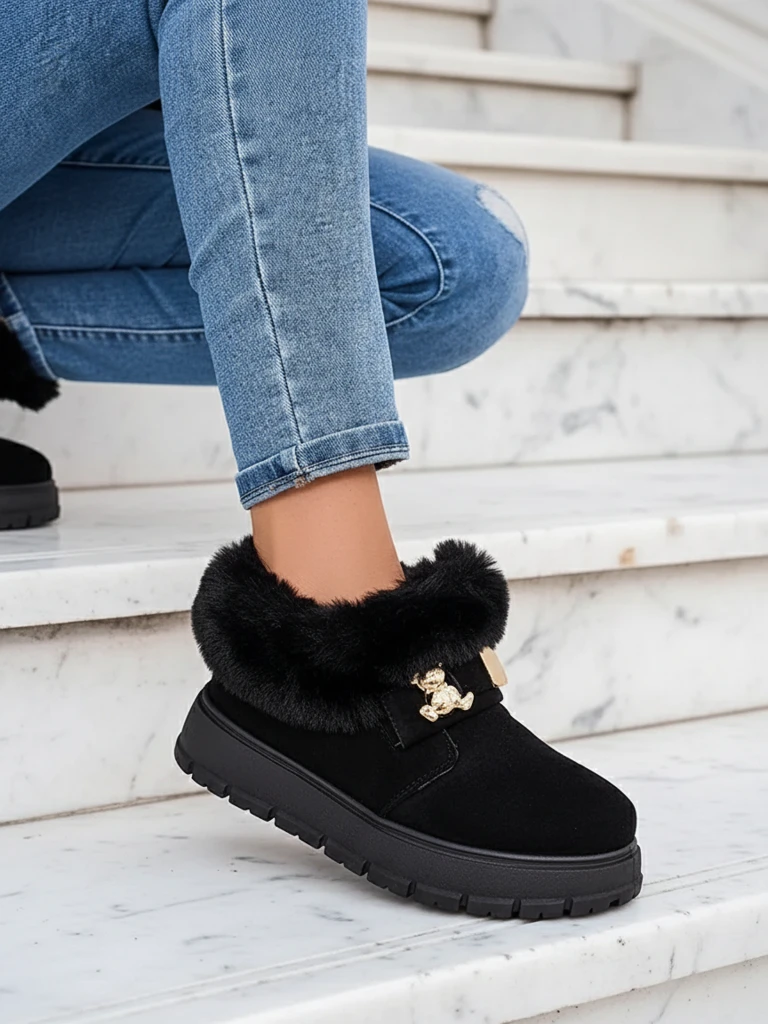 Royalfashion Дамски къси ботуши a'la snow boots Dobis
