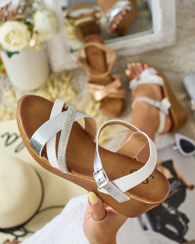 Royalfashion Дамски сандали с циркони Bozi