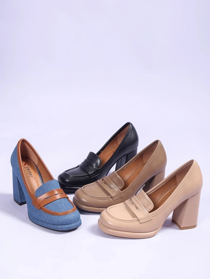 Royalfashion Женски дънкови мокасини на блок ток Jozenas