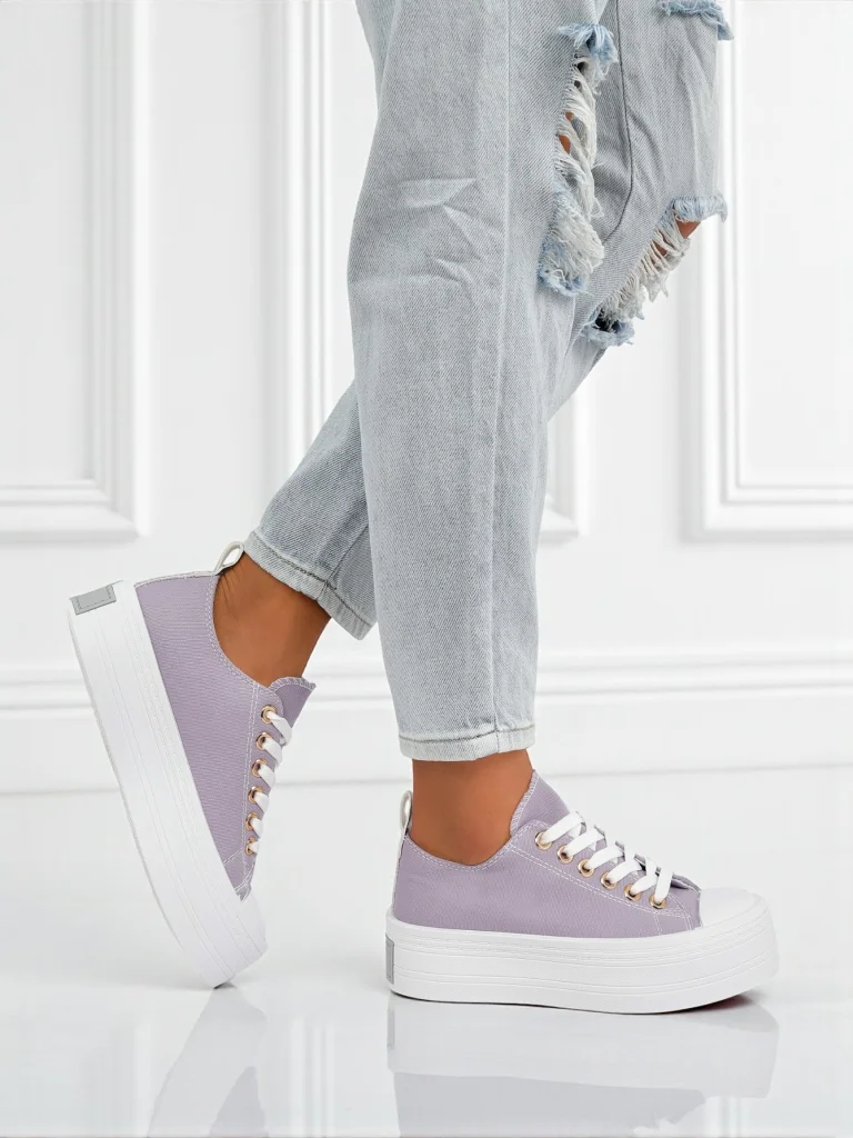 Лилави дамски маратонки Callista на платформа – лято/есен, плосък ток