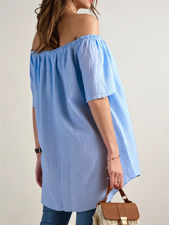 Блуза от памук за жени Royalfashion в испански стил с декоративни копчета