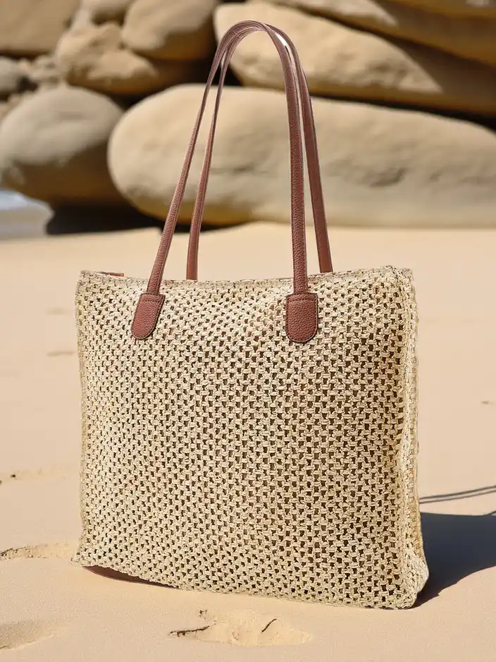 Royalfashion Голяма летна чанта от слама за жени