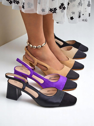 Royalfashion Дамски обувки на нисък ток с декоративен нос Eleganzo