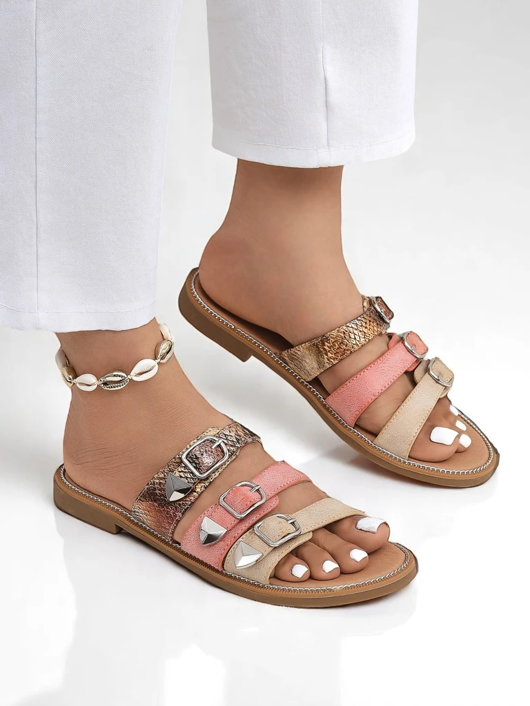 Royalfashion Дамски чехли на равна подметка Snake Chic