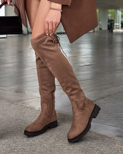 Royalfashion Дамски ботуши до коляното с приплъзване Robus