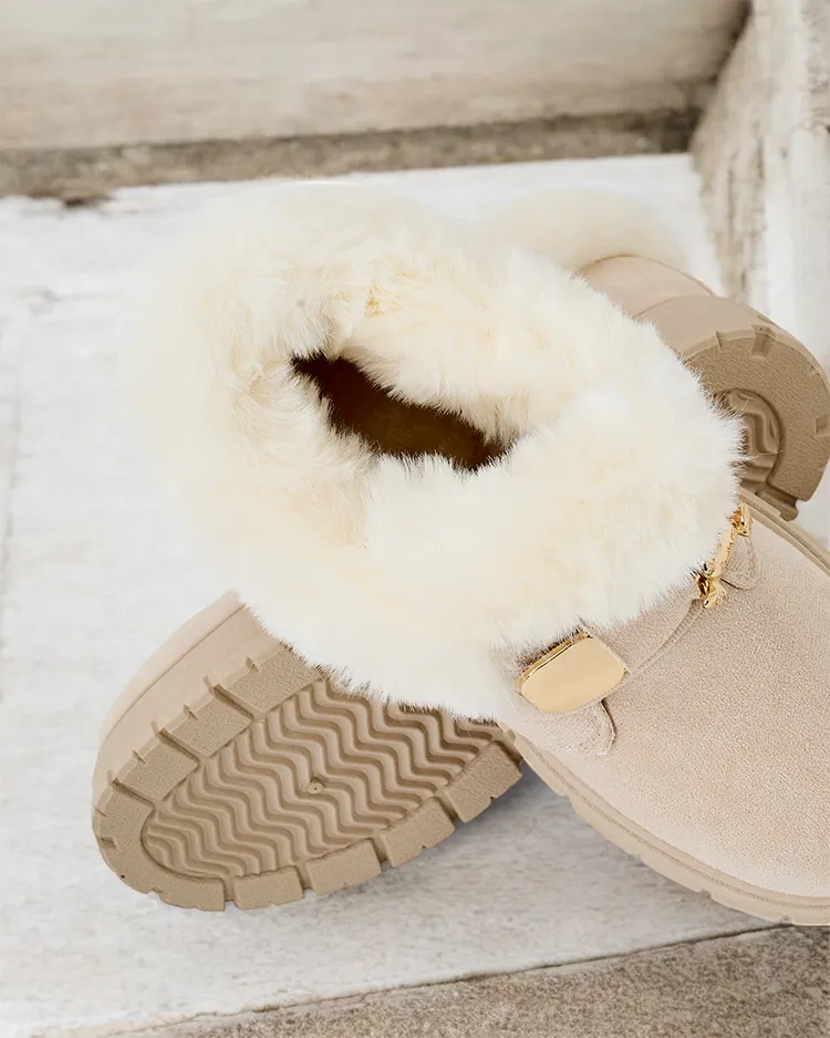 Royalfashion Дамски къси ботуши a'la snow boots Dobis