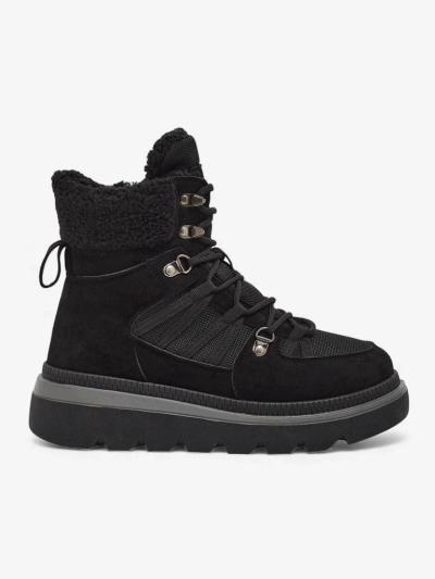 Дамски боти Aurora Черни кожени елегантни за есента