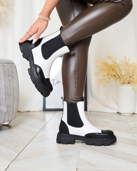 Royalfashion Бели дамски ботуши Userrus