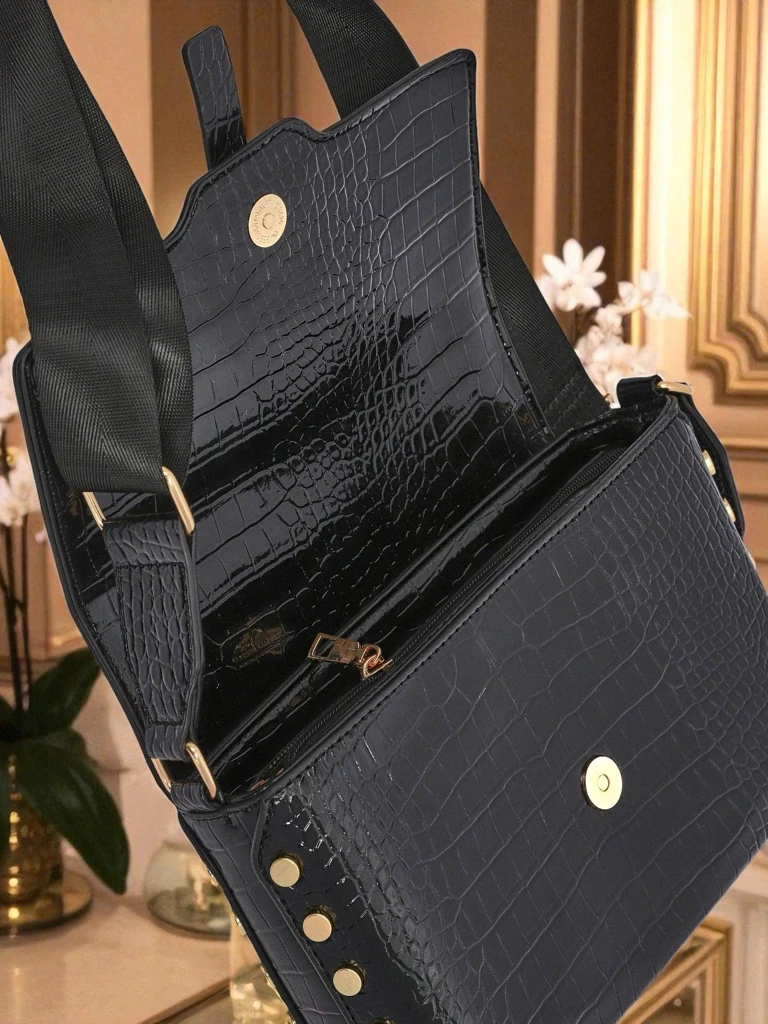 Royalfashion Лакирана малка дамска чанта от еко кожа Nexa Vale