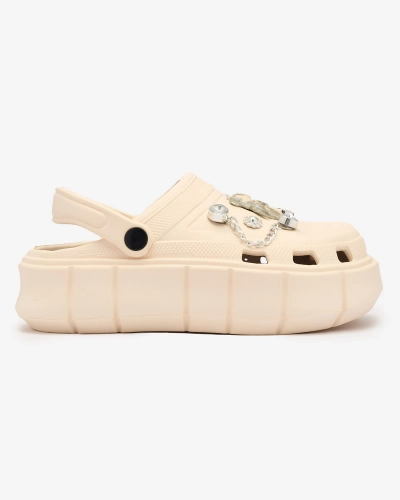 Royalfashion Кремави дамски гумени джапанки Kooranza