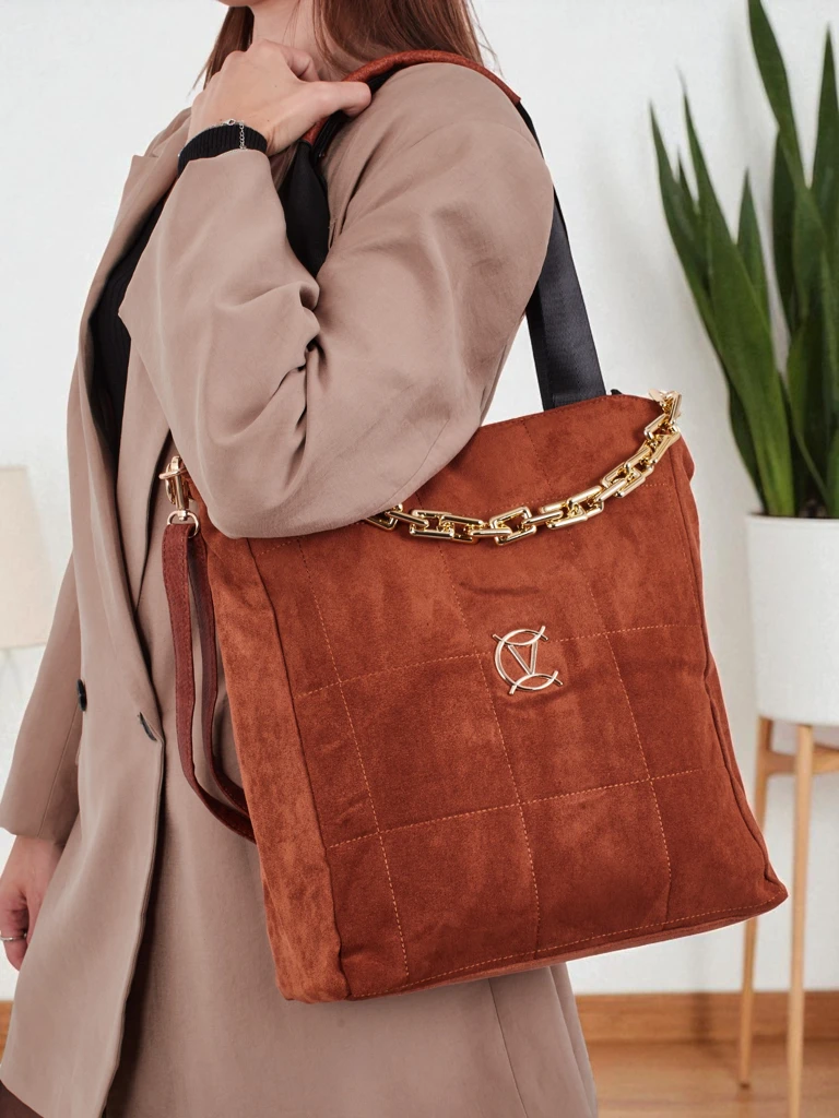 Дамска чанта тип shopper от еко велур Twilight Life