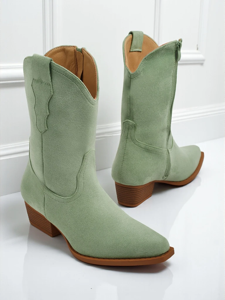 Дамски еко велурени каубойски ботуши SpireHush
