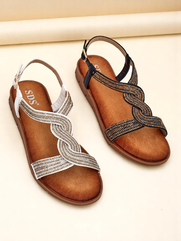 Royalfashion Дамски сандали с декоративни каишки Aria Shine