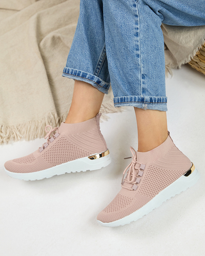 Damskie różowe tkaninowe buty sportowe Bamggy- Obuwie