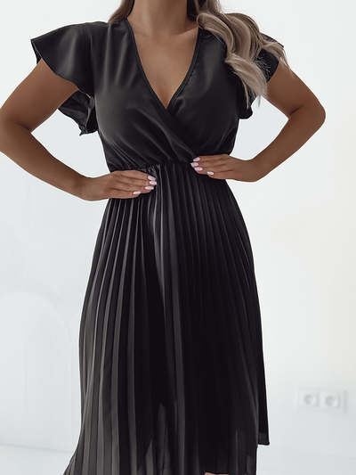 Royalfashion Дамска плисирана миди рокля