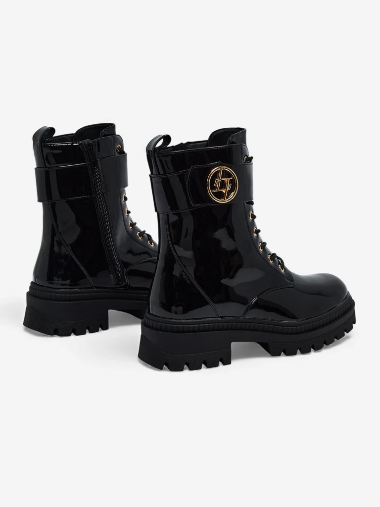 Лакирани дамски еко кожени боти Eulin