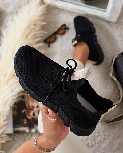 Czarno- beżowe sportowe buty damskie Bommgi - Obuwie