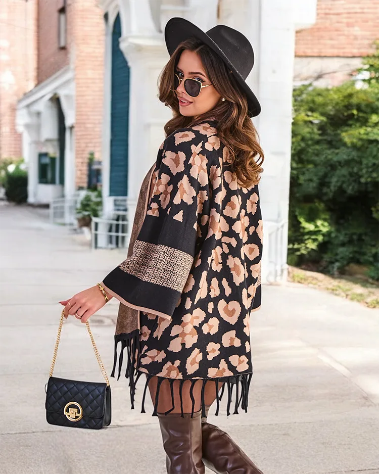 Royalfashion Дамско пончо с принт