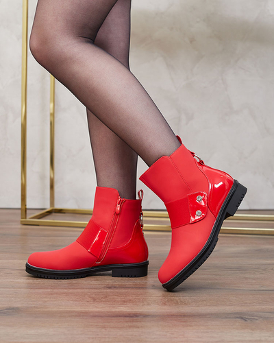 Royalfashion Червени матови дамски ботуши Setipfa