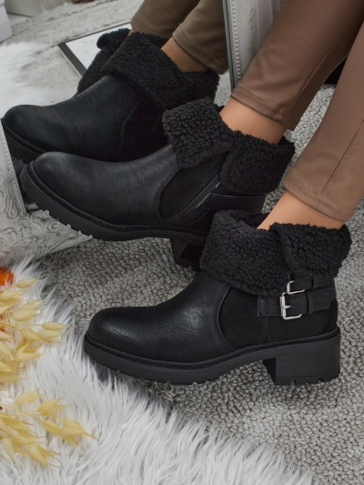 Дамски еко кожени боти с кожух Kavira