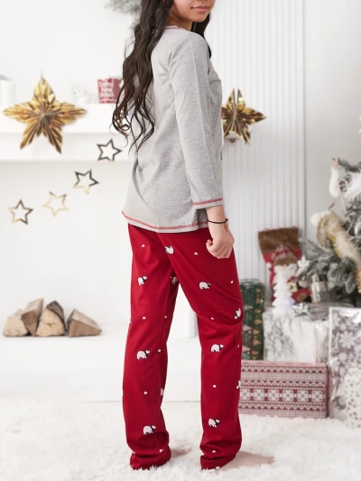 Royalfashion Коледни памучни детски пижами с полярни мечки