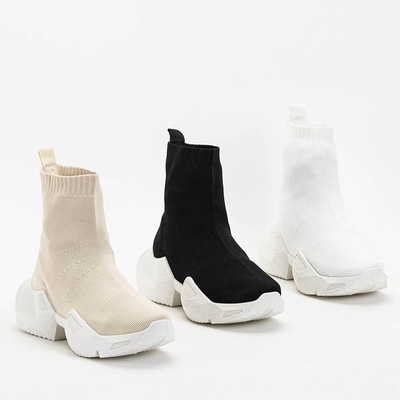 Beżowe damskie wysokie sportowe buty Gohi - Obuwie