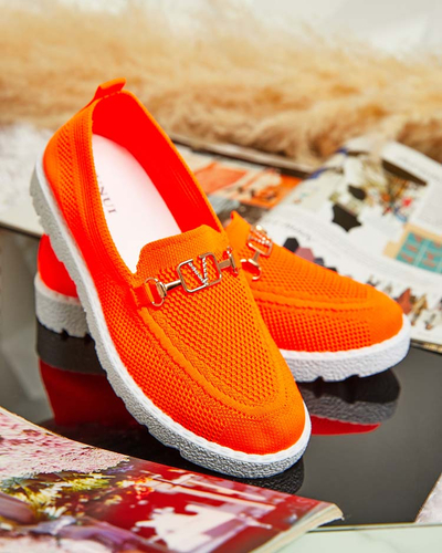 Royalfashion Дамски мокасини от плат със златна украса Erticae