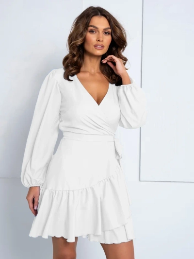 Рокля с връзки и волани Royalfashion за жени