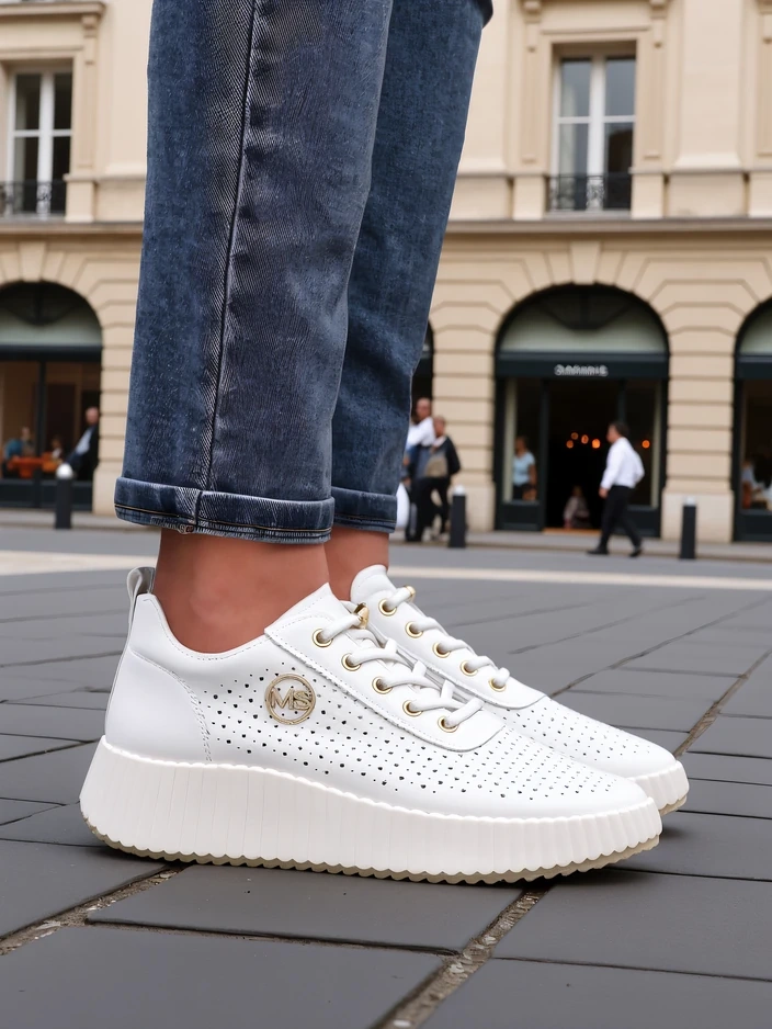 Royalfashion Дамски перфорирани спортни маратонки Jovenes