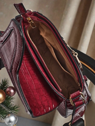 Дамска чанта Aurora Бордо Екологична Кожена Елегантна