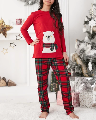 Коледни памучни детски пижами Royalfashion с печат