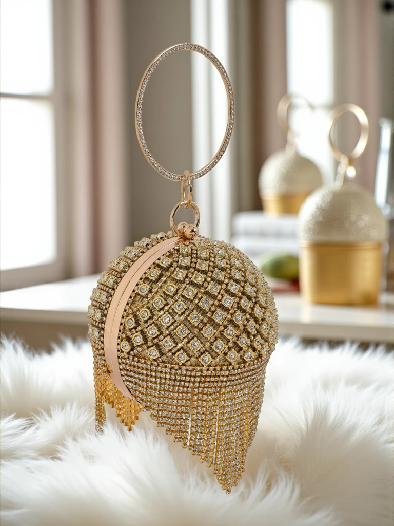 Royalfashion Дамска чанта топка с цирконии Velora Bloom