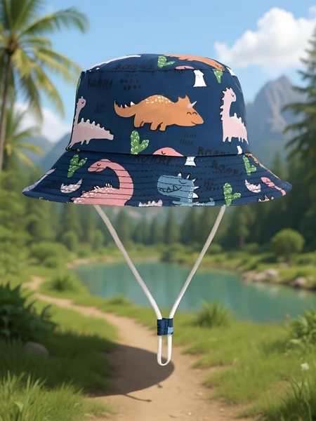 Royalfashion Детска шапка тип бъкет Happy Patches